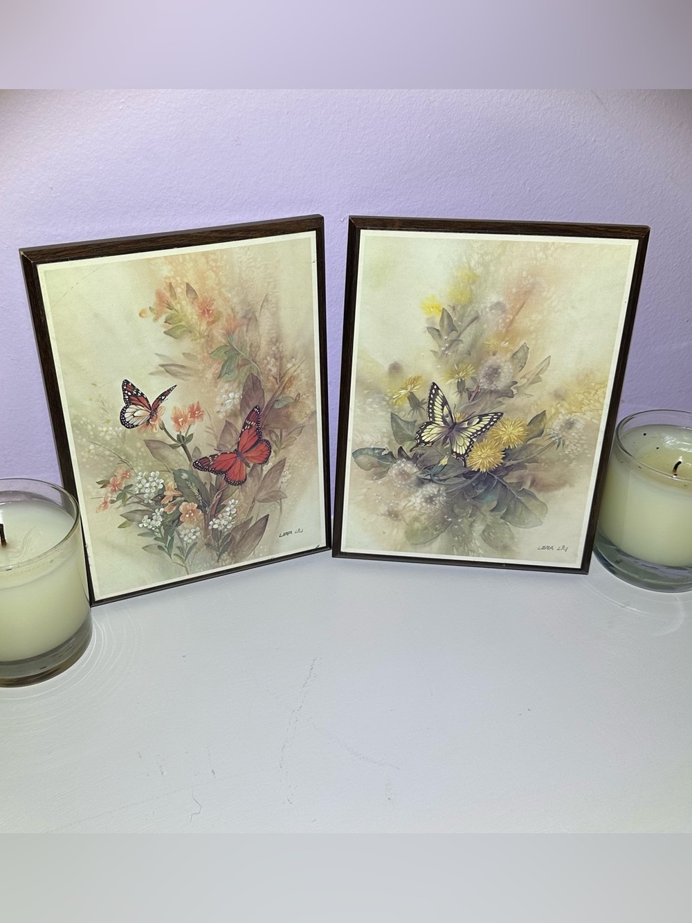 Set of 2 Lena Liu Butterfly Floral Prints